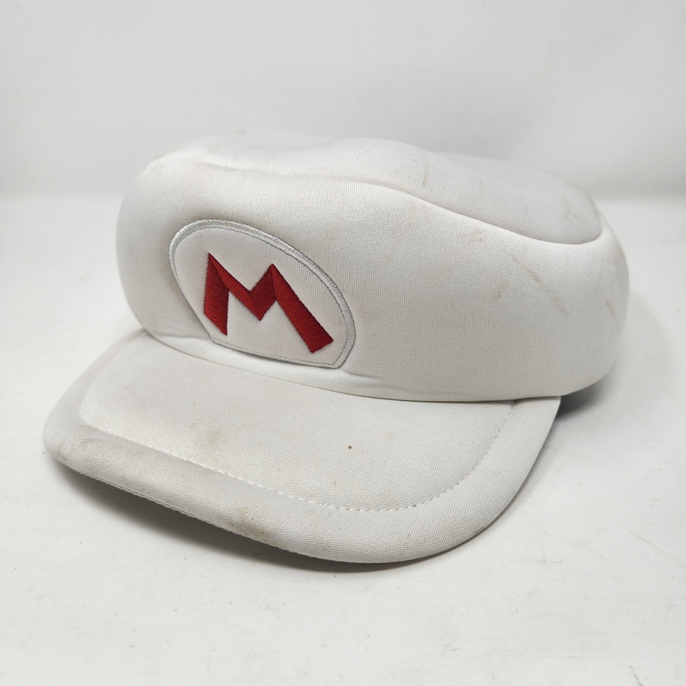 Super Mario White Cap with Red M Logo